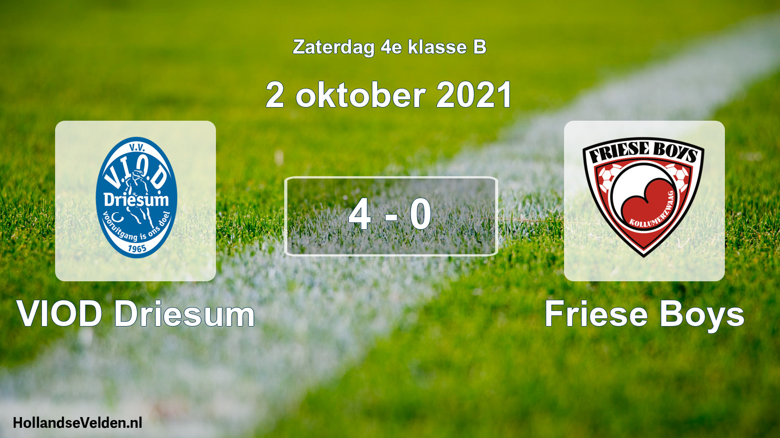 Gespeelde wedstrijd: VIOD Driesum - Friese Boys 4 - 0 (2 oktober 2021)