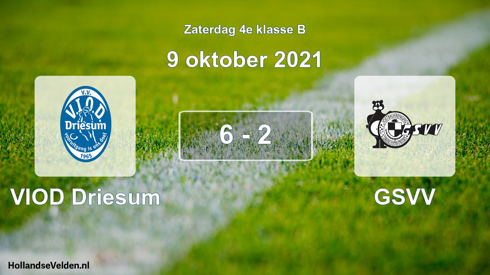 Gespeelde wedstrijd: VIOD Driesum - GSVV 6 - 2 (9 oktober 2021)