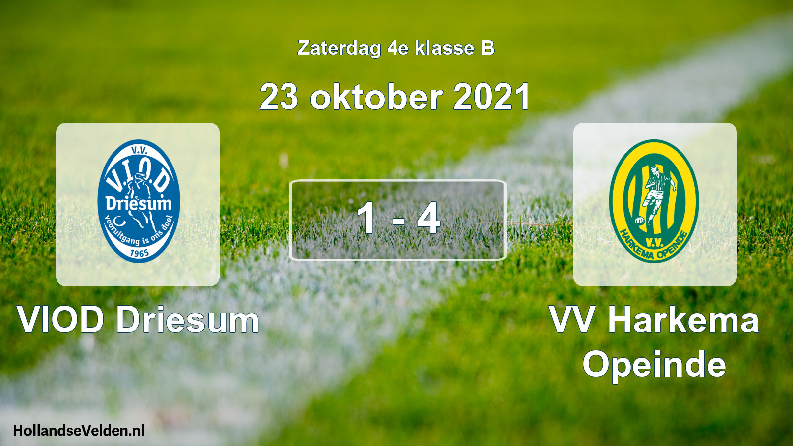 Gespeelde wedstrijd: VIOD Driesum - VV Harkema Opeinde 1 - 4 (23 oktober 2021)