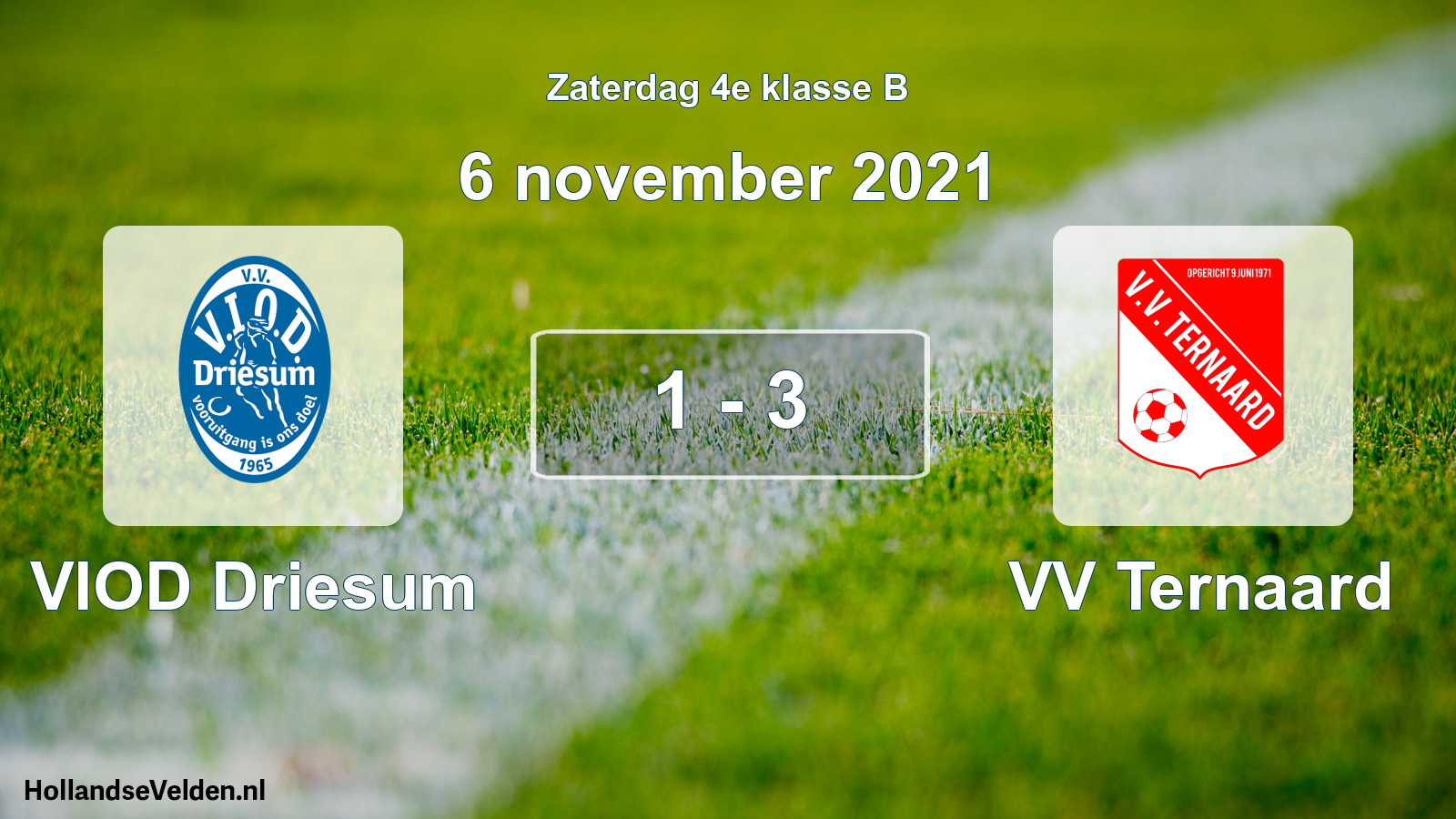 Gespeelde wedstrijd: VIOD Driesum - VV Ternaard 1 - 3 (6 november 2021)