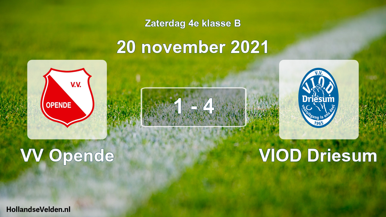 Gespeelde wedstrijd: VV Opende - VIOD Driesum 1 - 4 (20 november 2021)