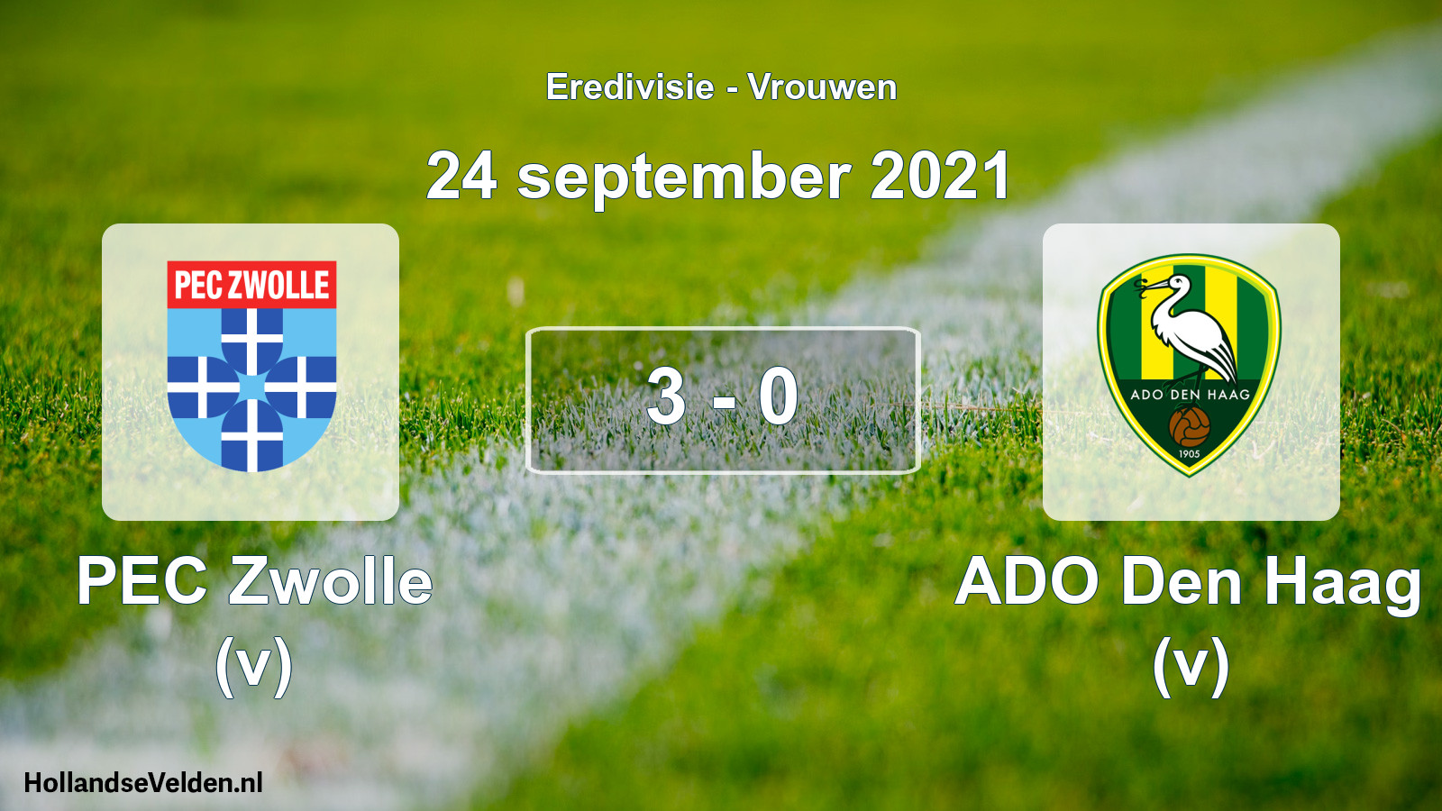 Gespeelde wedstrijd: PEC Zwolle (v) - ADO Den Haag (v) 3 - 0 (24 september 2021)