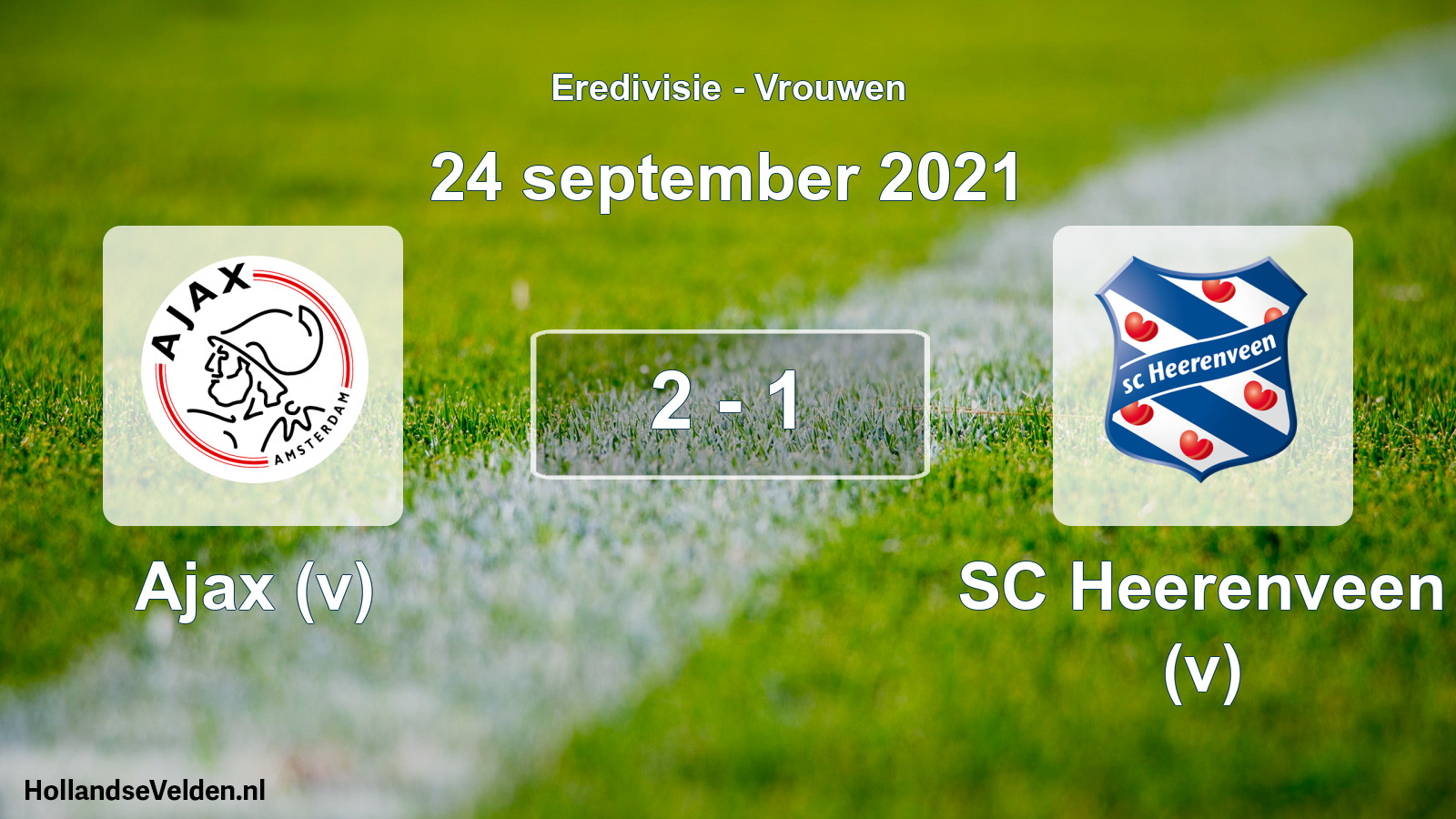 Gespeelde wedstrijd: Ajax (v) - SC Heerenveen (v) 2 - 1 (24 september 2021)