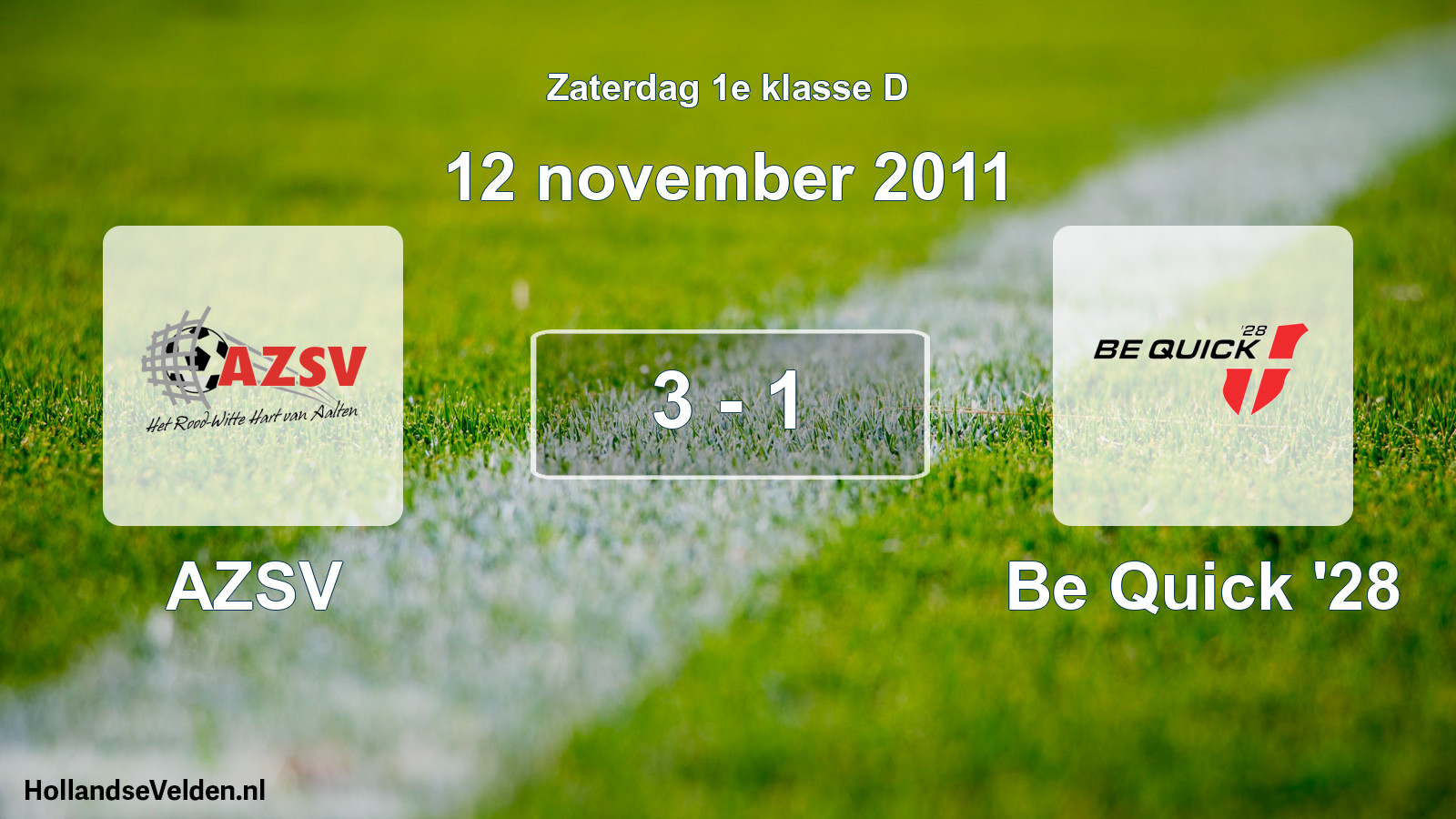 Gespeelde wedstrijd: AZSV - Be Quick '28 3 - 1 (12 november 2011)
