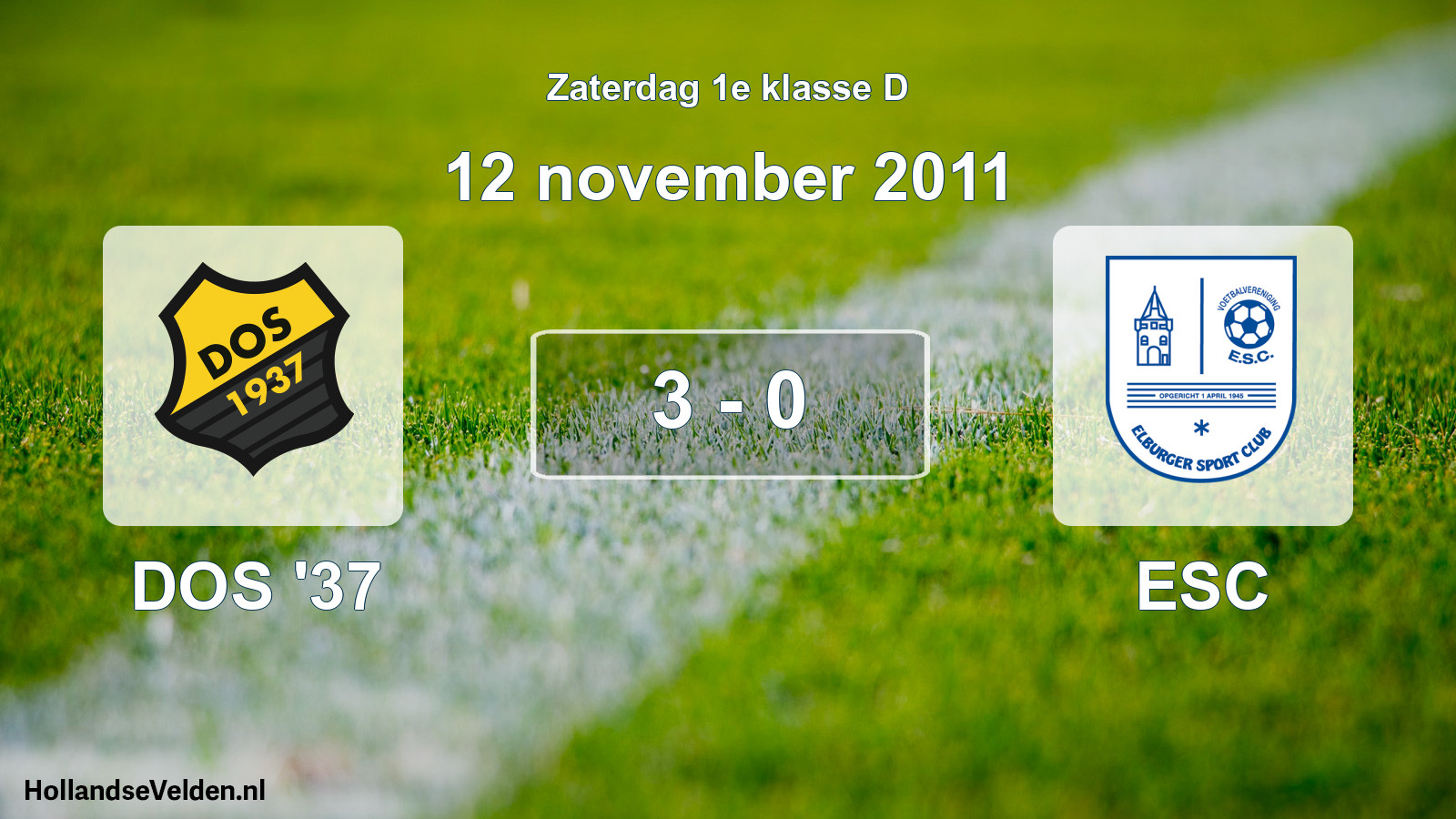 Gespeelde wedstrijd: DOS '37 - ESC 3 - 0 (12 november 2011)