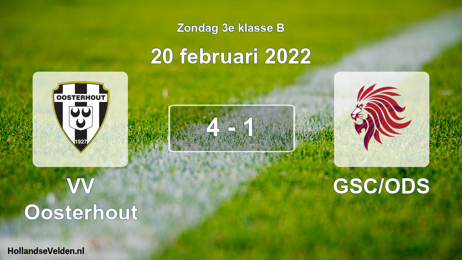 Gespeelde wedstrijd: VV Oosterhout - GSC/ODS 4 - 1 (20 februari 2022)