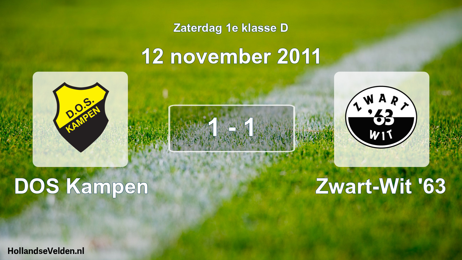 Gespeelde wedstrijd: DOS Kampen - Zwart-Wit '63 1 - 1 (12 november 2011)