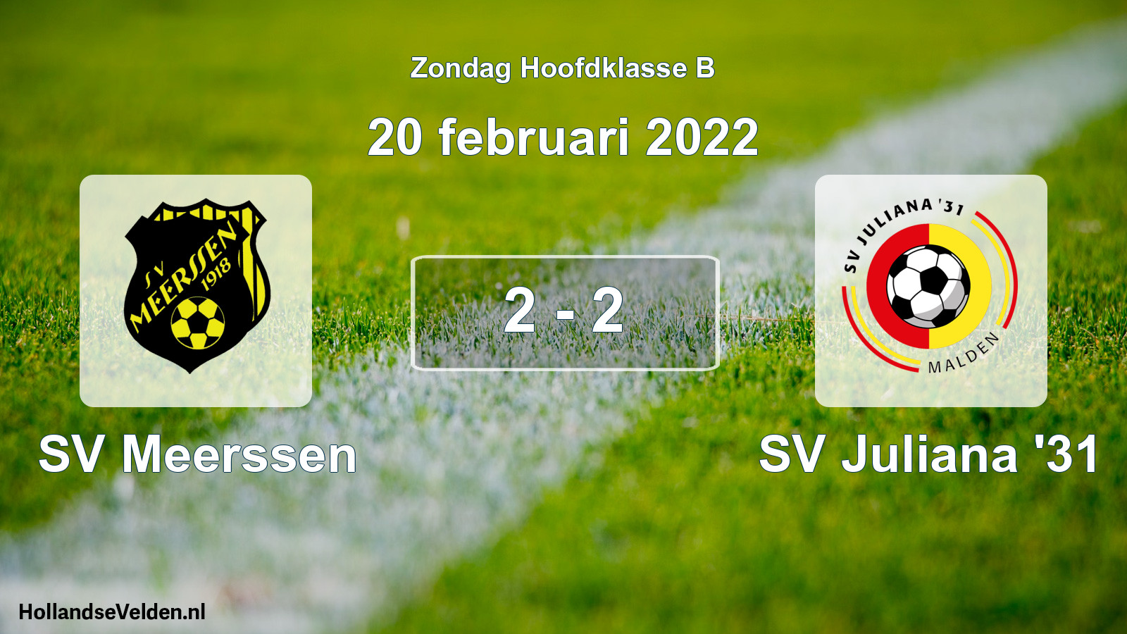 Gespeelde wedstrijd: SV Meerssen - SV Juliana '31 2 - 2 (20 februari 2022)