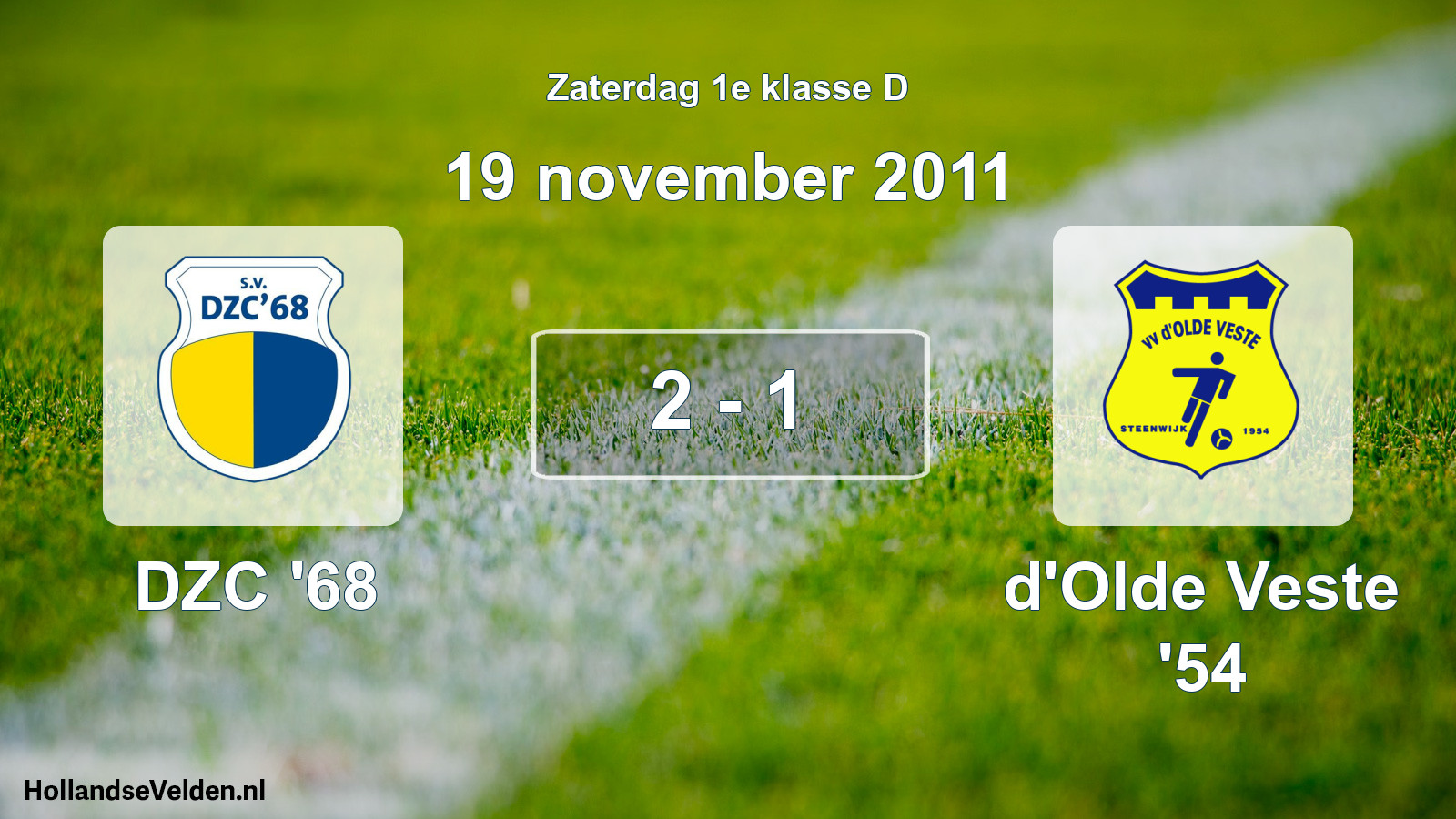 Gespeelde wedstrijd: DZC '68 - d'Olde Veste '54 2 - 1 (19 november 2011)