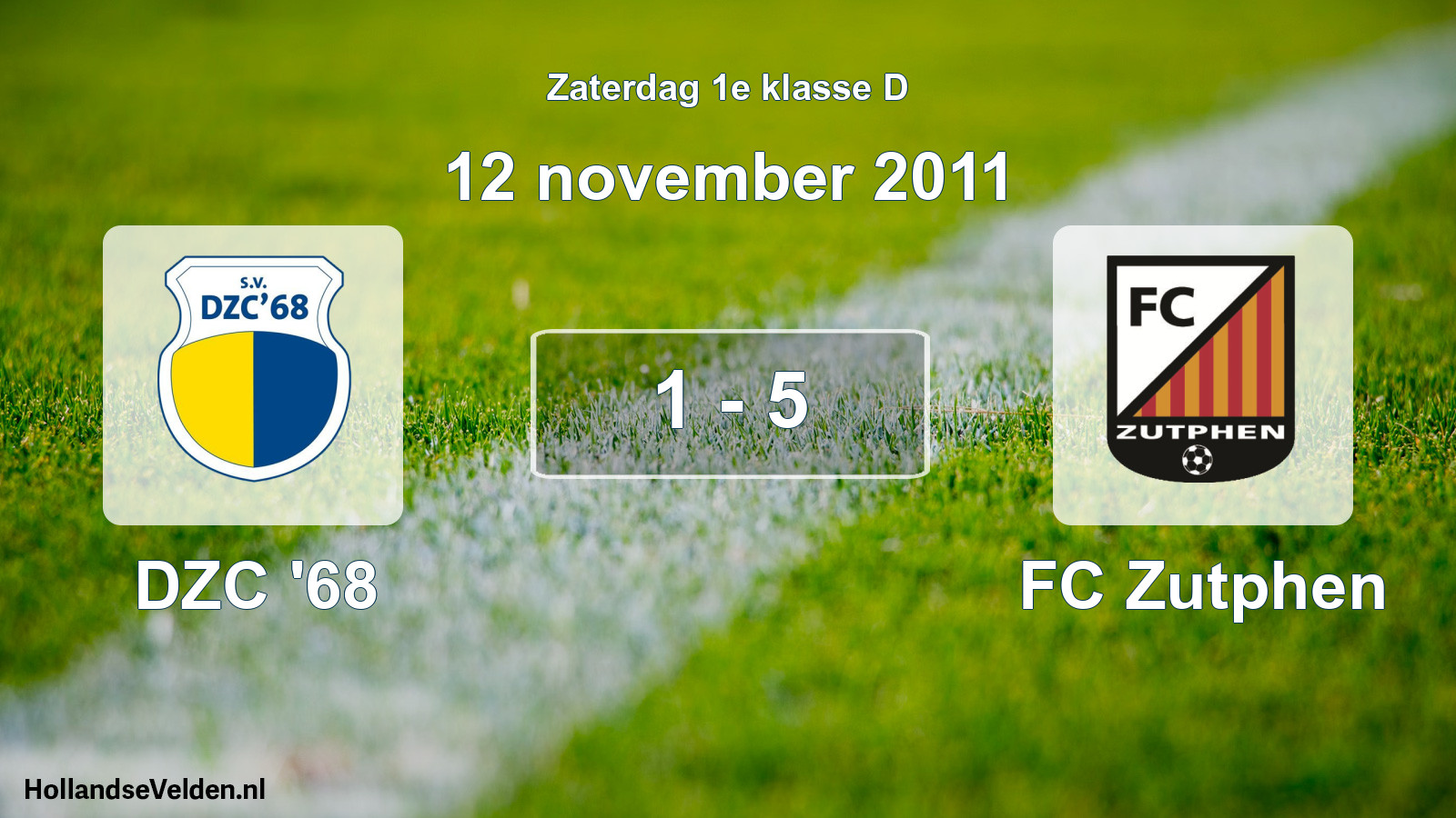 Gespeelde wedstrijd: DZC '68 - FC Zutphen 1 - 5 (12 november 2011)
