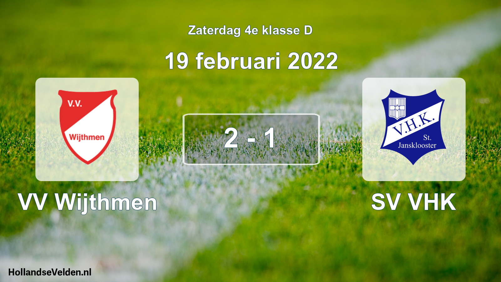 Gespeelde wedstrijd: VV Wijthmen - SV VHK 2 - 1 (19 februari 2022)
