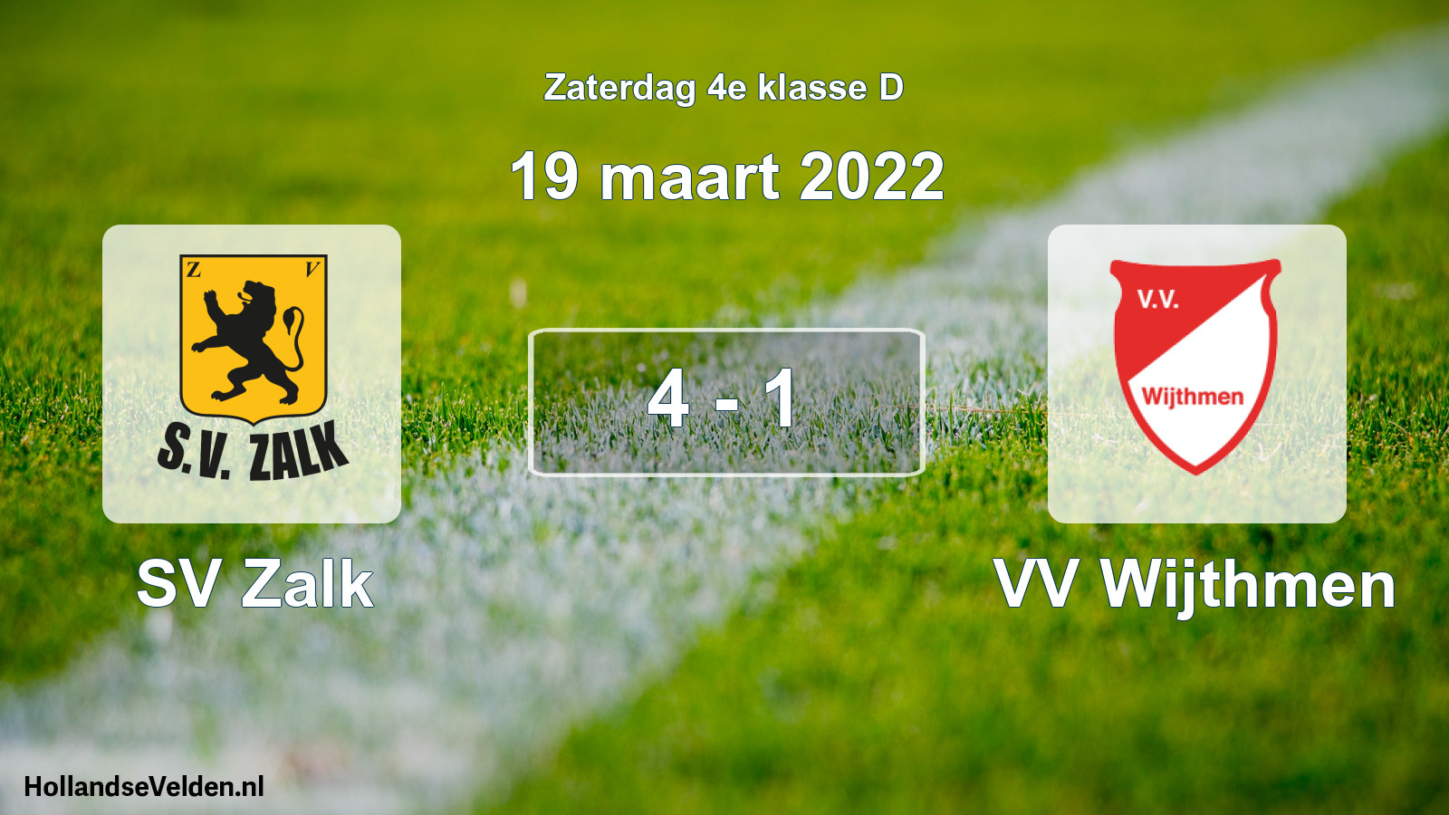 Gespeelde wedstrijd: SV Zalk - VV Wijthmen 4 - 1 (19 maart 2022)