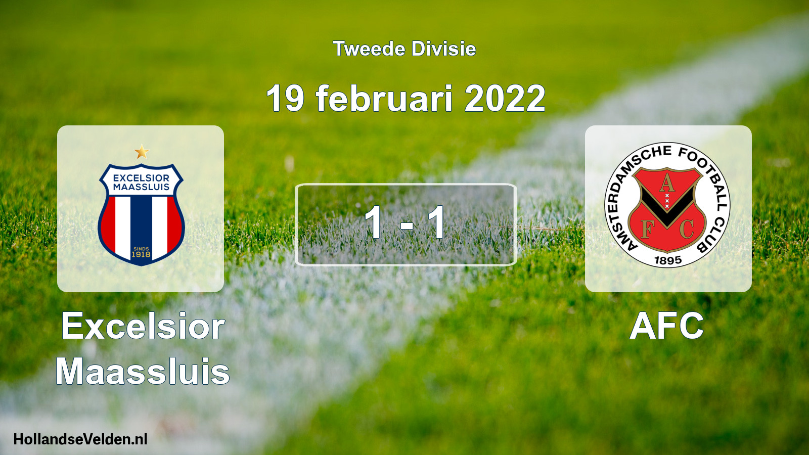 Gespeelde wedstrijd: Excelsior Maassluis - AFC 1 - 1 (19 februari 2022)
