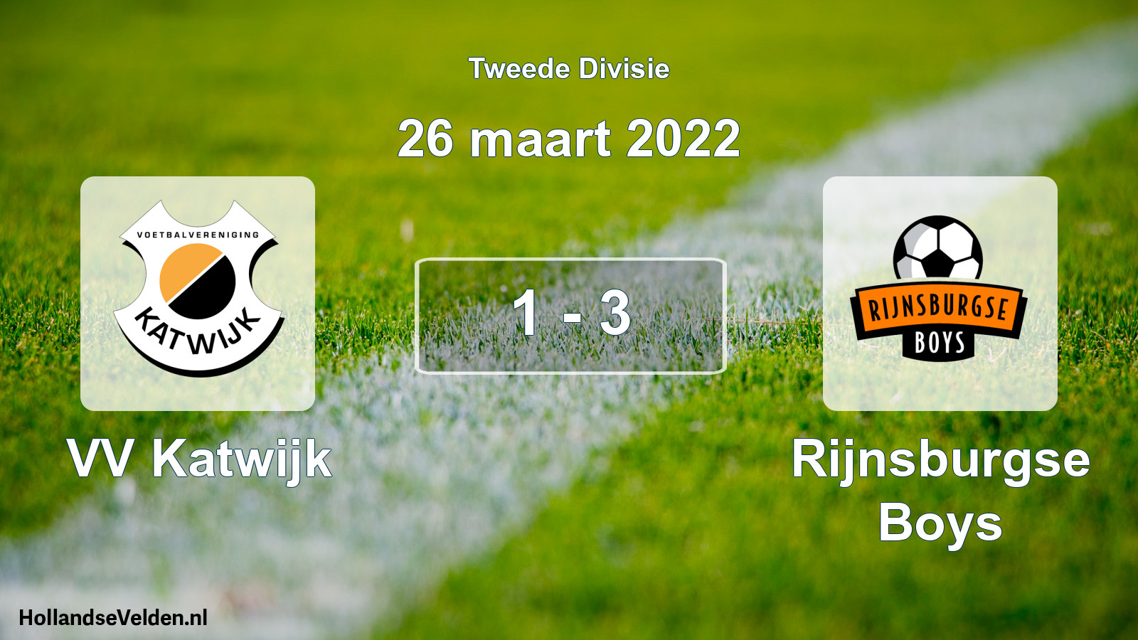 Gespeelde wedstrijd: VV Katwijk - Rijnsburgse Boys 1 - 3 (26 maart 2022)