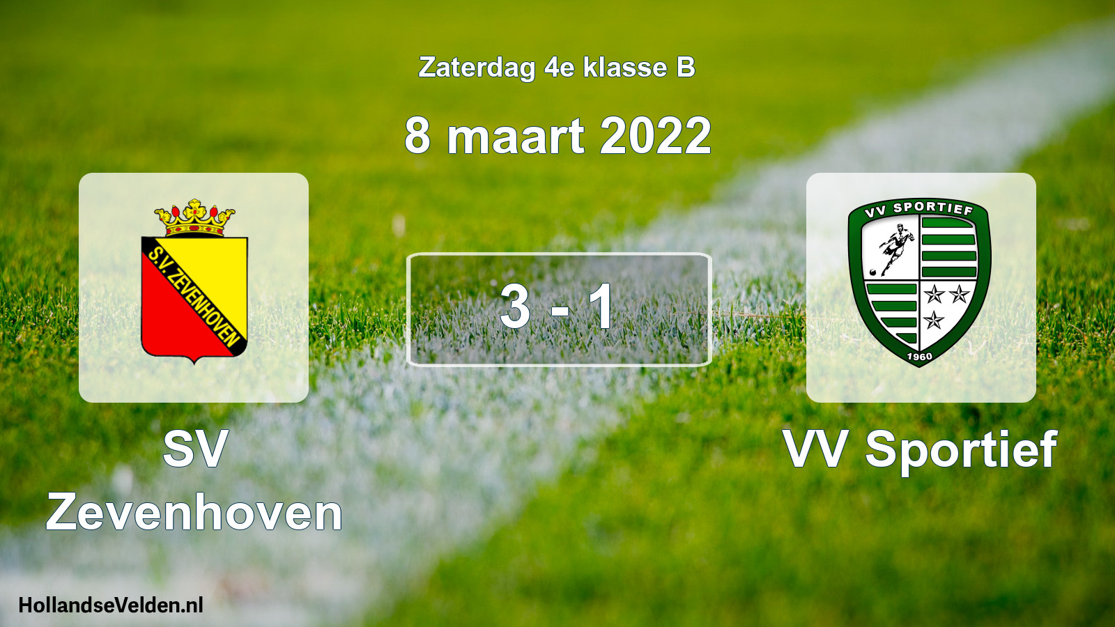 Total number of matches played: SV Zevenhoven - VV Sportief 3 - 1 (8 March 2022)