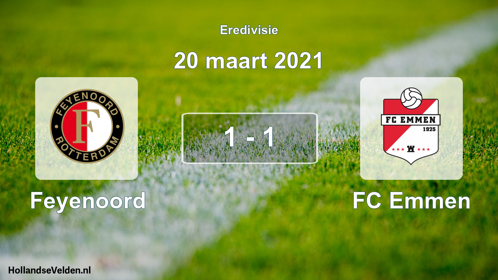 Gespeelde wedstrijd: Feyenoord - FC Emmen 1 - 1 (20 maart 2021)