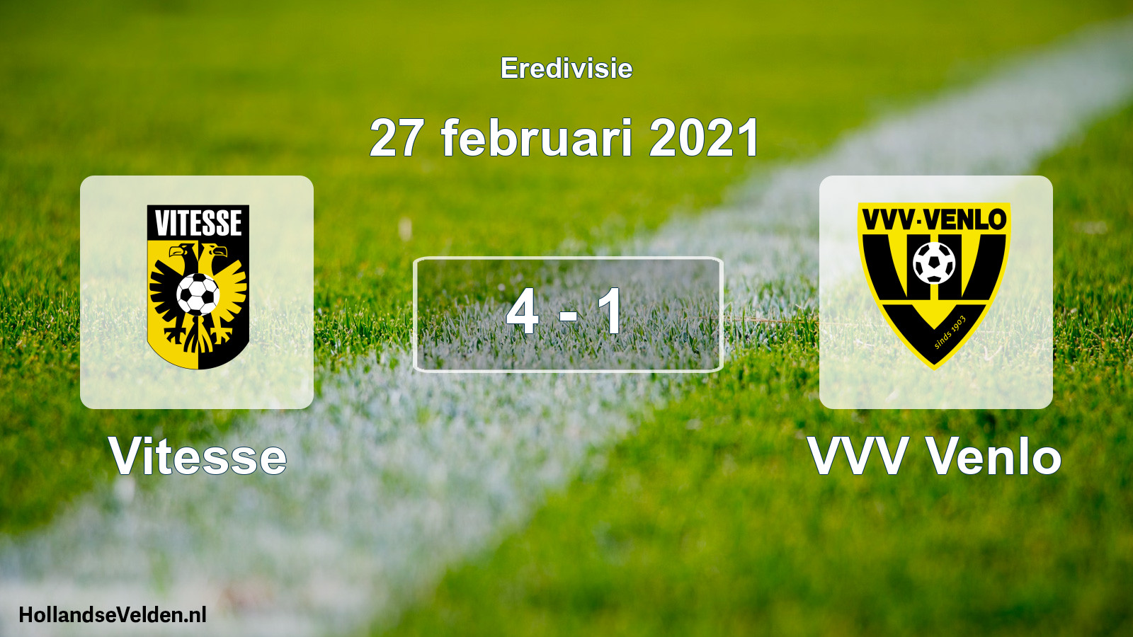 Gespeelde wedstrijd: Vitesse - VVV Venlo 4 - 1 (27 februari 2021)