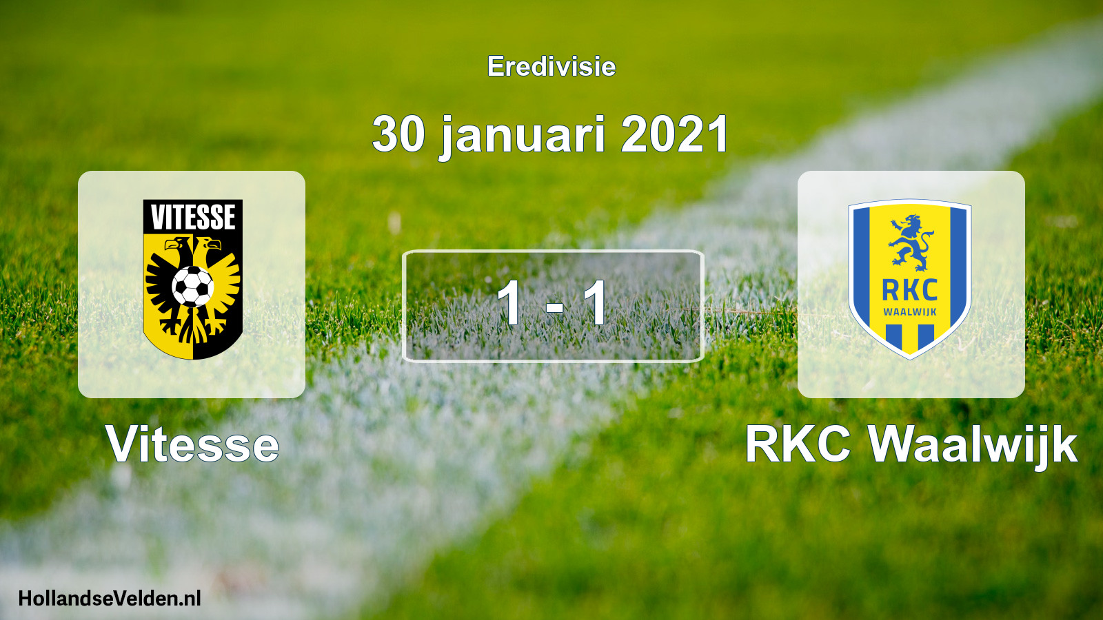 Gespeelde wedstrijd: Vitesse - RKC Waalwijk 1 - 1 (30 januari 2021)
