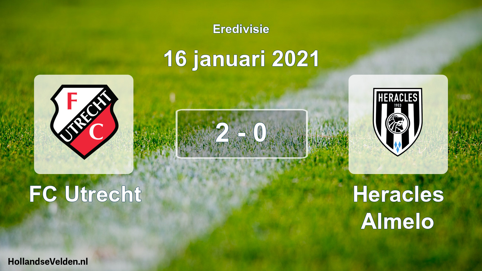 Gespeelde wedstrijd: FC Utrecht - Heracles Almelo 2 - 0 (16 januari 2021)