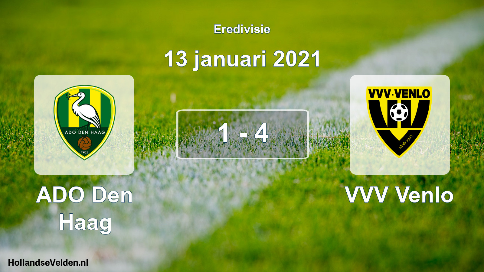Gespeelde wedstrijd: ADO Den Haag - VVV Venlo 1 - 4 (13 januari 2021)
