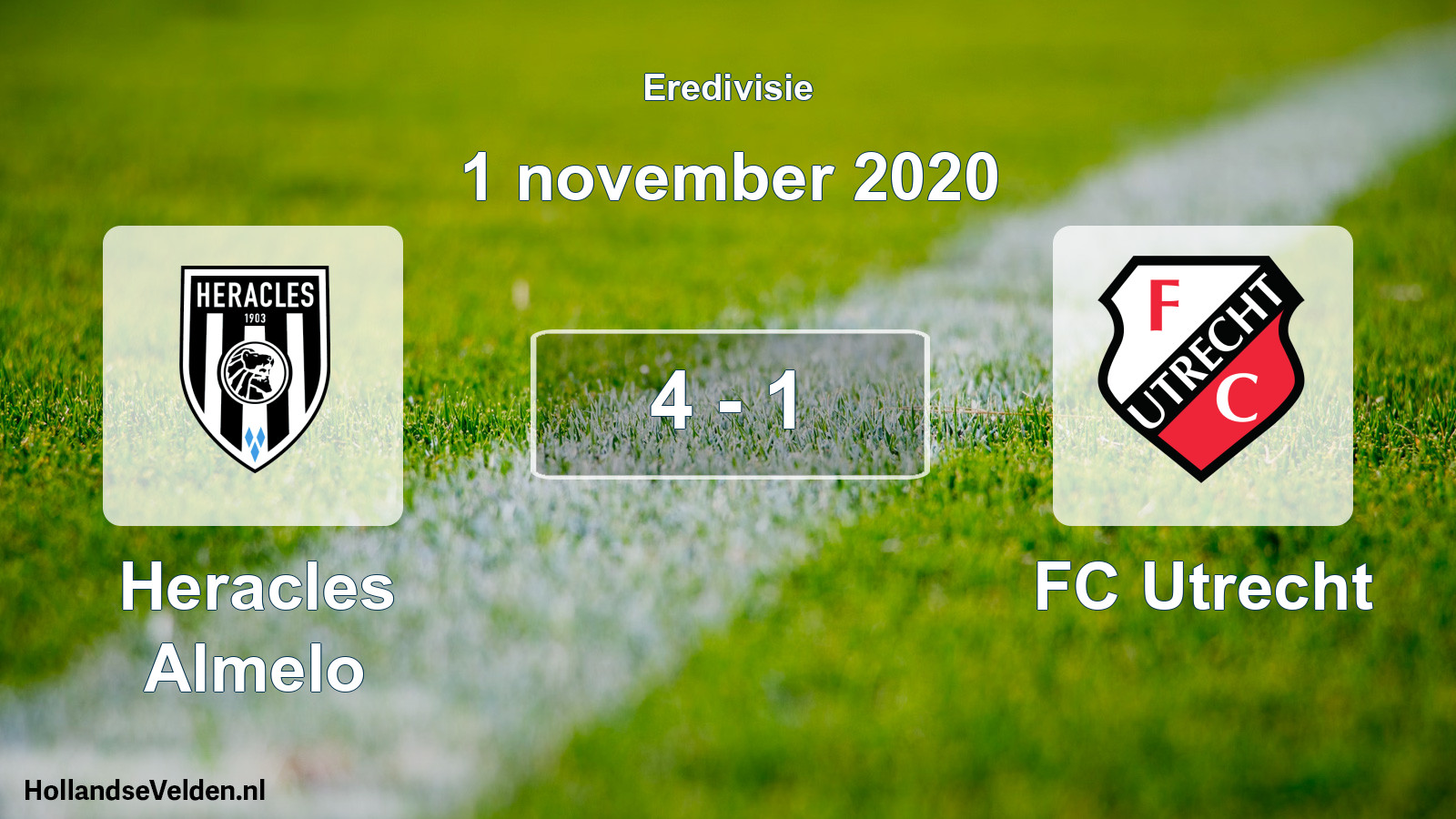 Gespeelde wedstrijd: Heracles Almelo - FC Utrecht 4 - 1 (1 november 2020)
