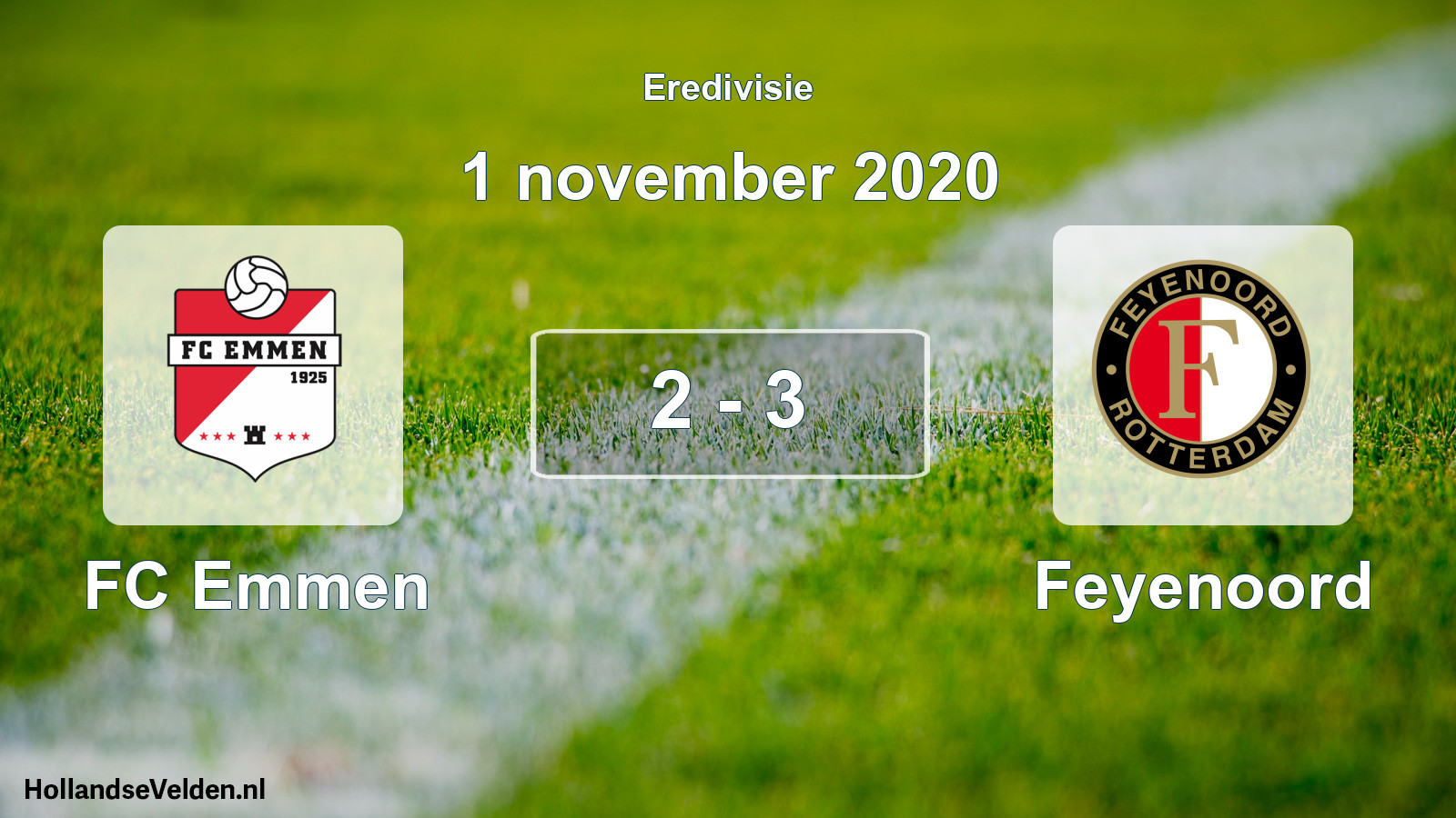 Gespeelde wedstrijd: FC Emmen - Feyenoord 2 - 3 (1 november 2020)