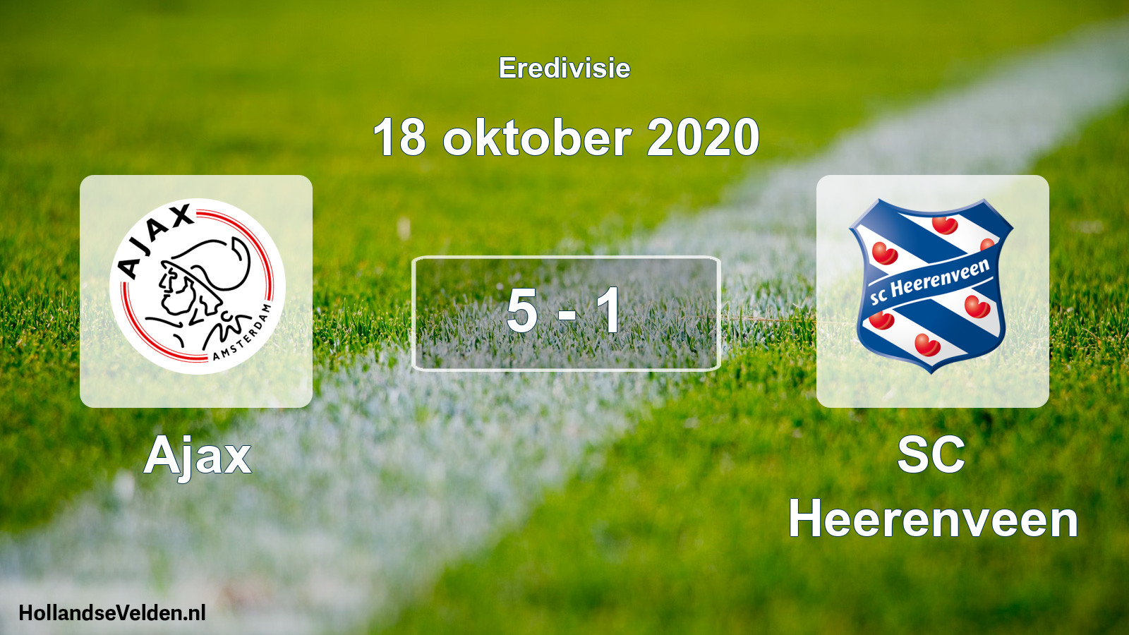 Gespeelde wedstrijd: Ajax - SC Heerenveen 5 - 1 (18 oktober 2020)