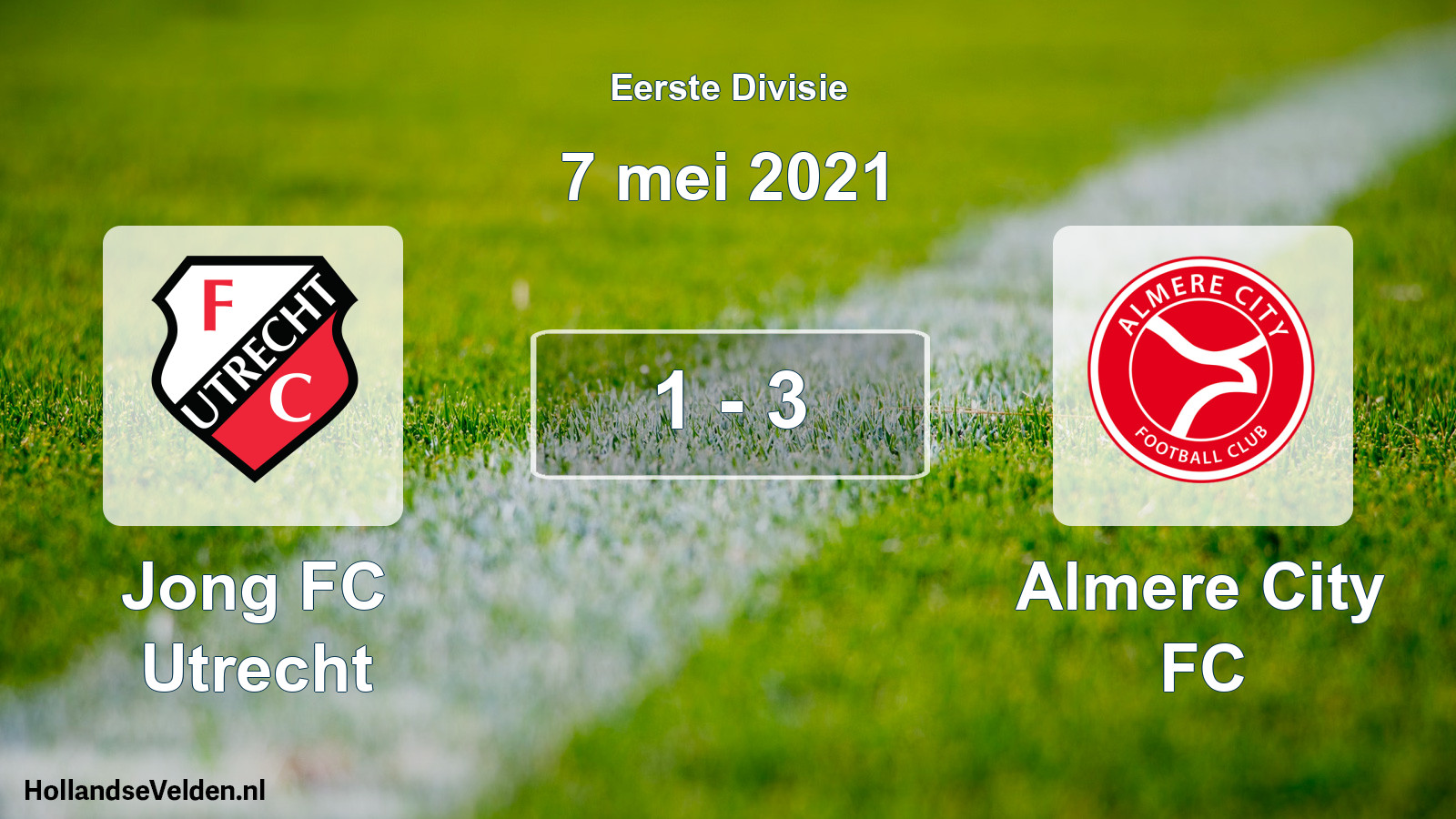 Gespeelde wedstrijd: Jong FC Utrecht - Almere City FC 1 - 3 (7 mei 2021)