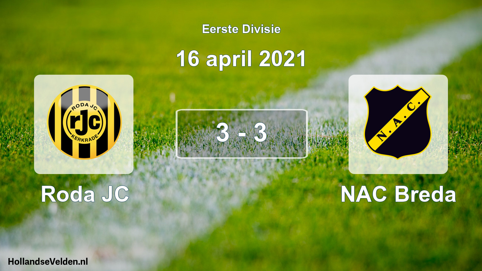 Gespeelde wedstrijd: Roda JC - NAC Breda 3 - 3 (16 april 2021)