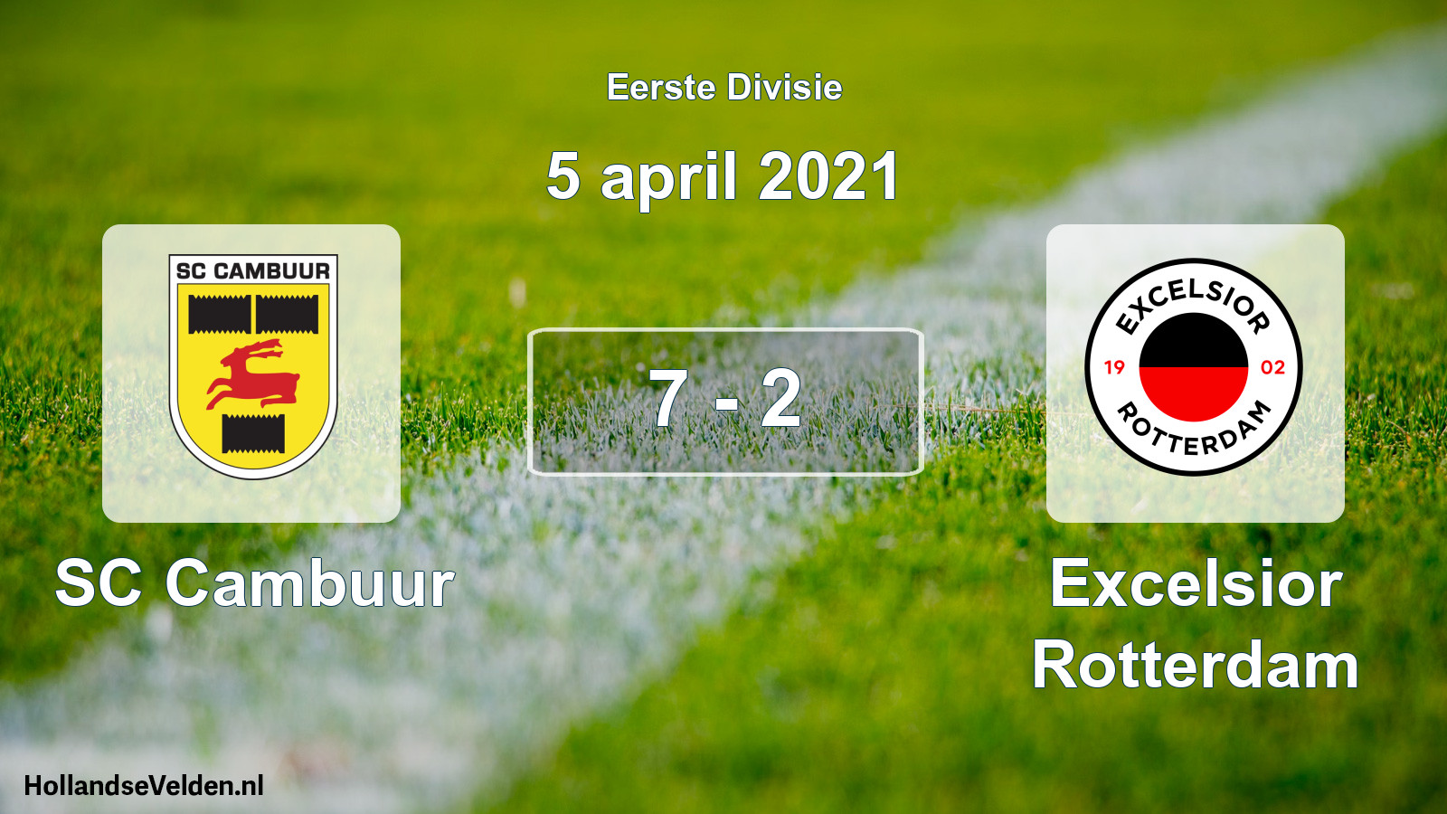 Gespeelde wedstrijd: SC Cambuur - Excelsior Rotterdam 7 - 2 (5 april 2021)