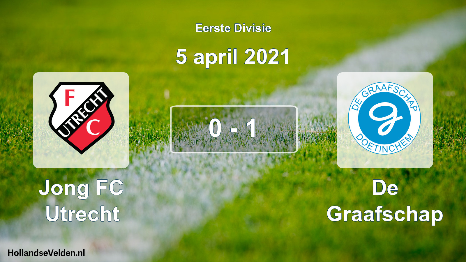 Gespeelde wedstrijd: Jong FC Utrecht - De Graafschap 0 - 1 (5 april 2021)