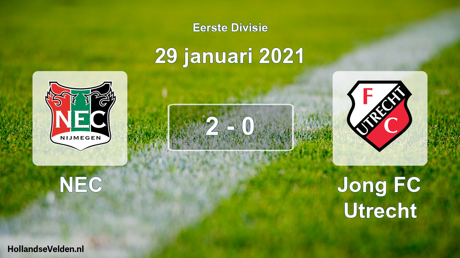 Gespeelde wedstrijd: NEC - Jong FC Utrecht 2 - 0 (29 januari 2021)