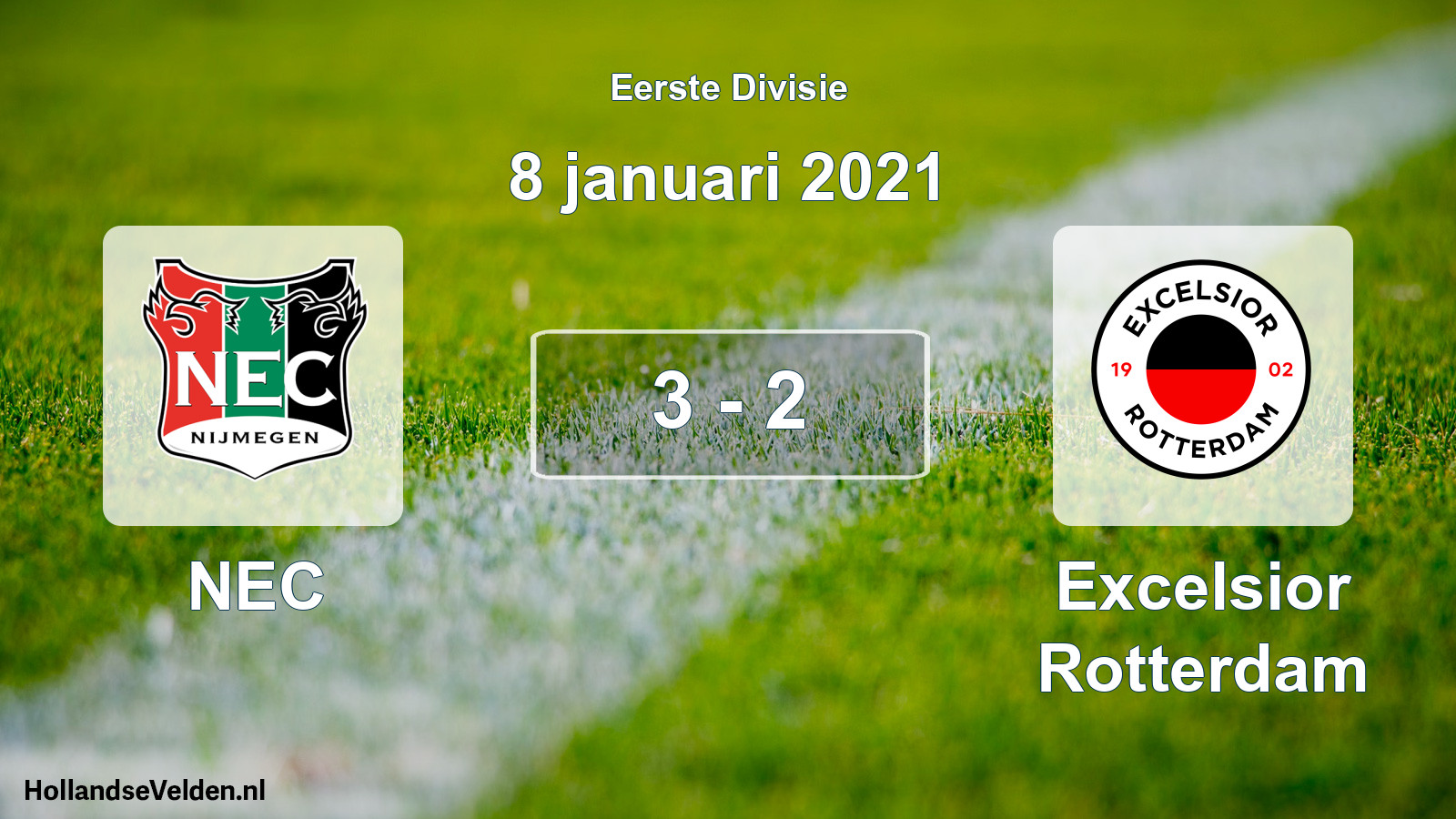Gespeelde wedstrijd: NEC - Excelsior Rotterdam 3 - 2 (8 januari 2021)