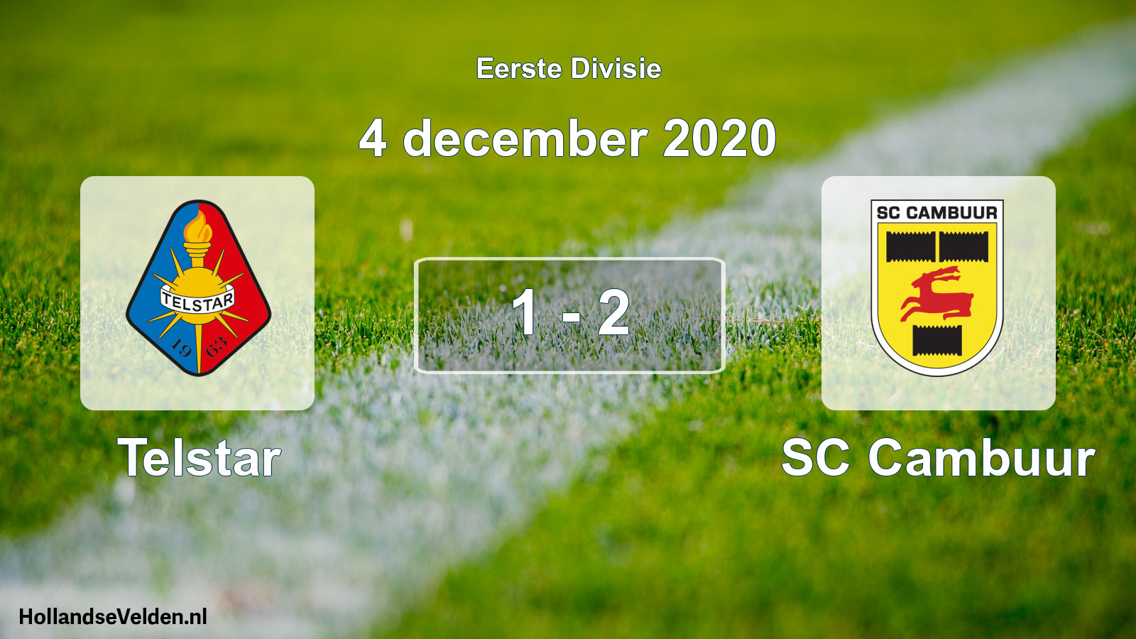 Gespeelde wedstrijd: Telstar - Cambuur Leeuwarden 1 - 2 (4 december 2020)