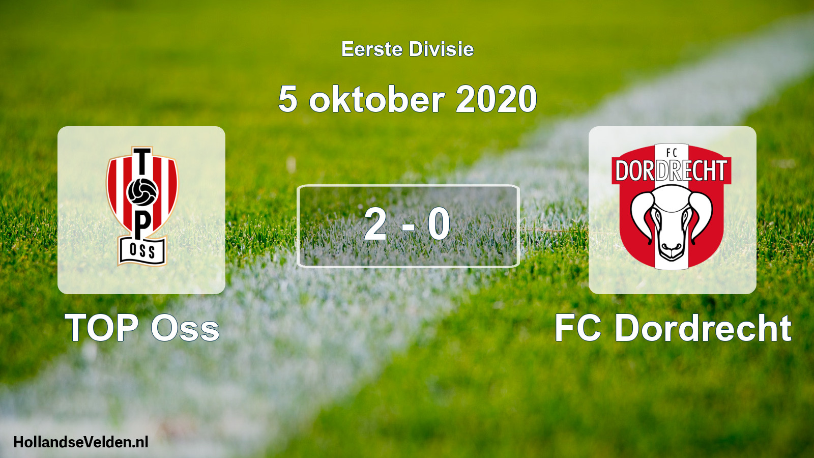 Gespeelde wedstrijd: TOP Oss - FC Dordrecht 2 - 0 (5 oktober 2020)