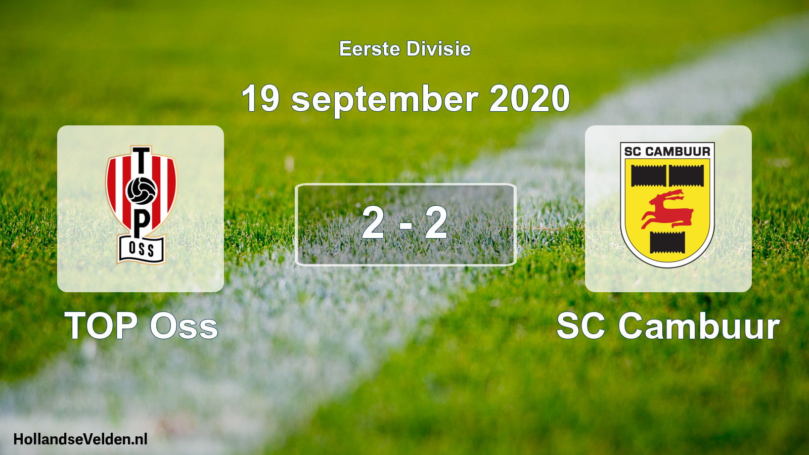 Gespeelde wedstrijd: TOP Oss - Cambuur Leeuwarden 2 - 2 (19 september 2020)