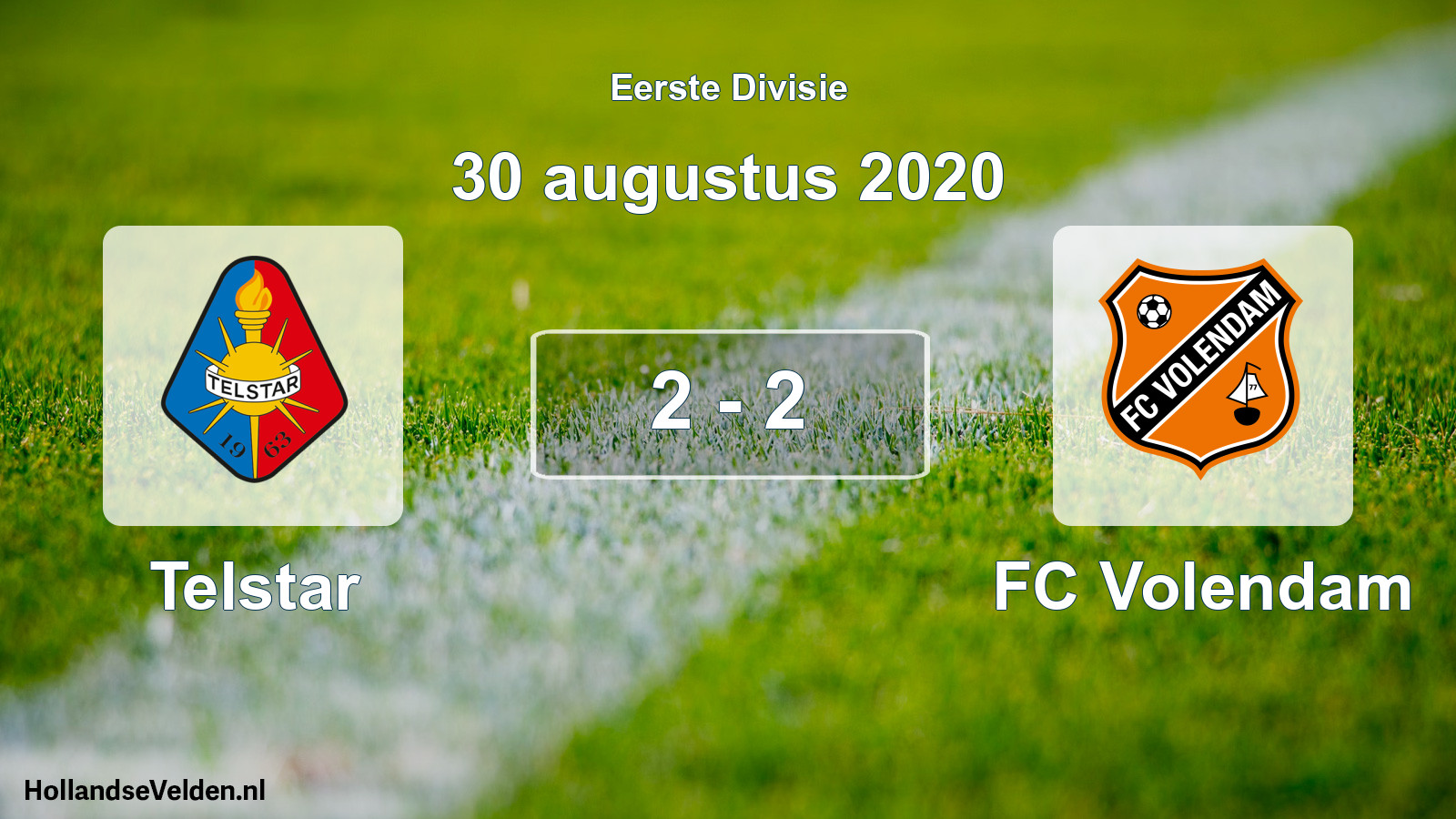 Gespeelde wedstrijd: Telstar - FC Volendam 2 - 2 (30 augustus 2020)