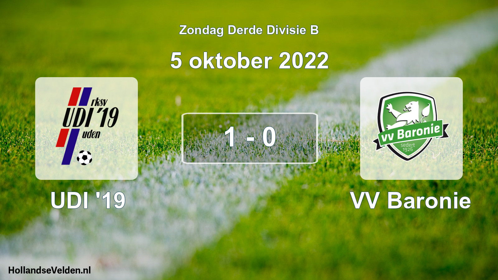 Gespeelde wedstrijd: UDI '19 - VV Baronie 1 - 0 (5 oktober 2022)