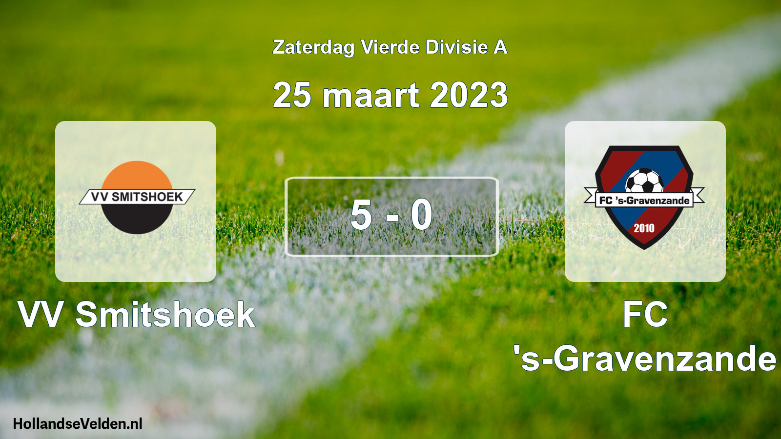 Gespeelde wedstrijd: VV Smitshoek - FC 's-Gravenzande 5 - 0 (25 maart 2023)