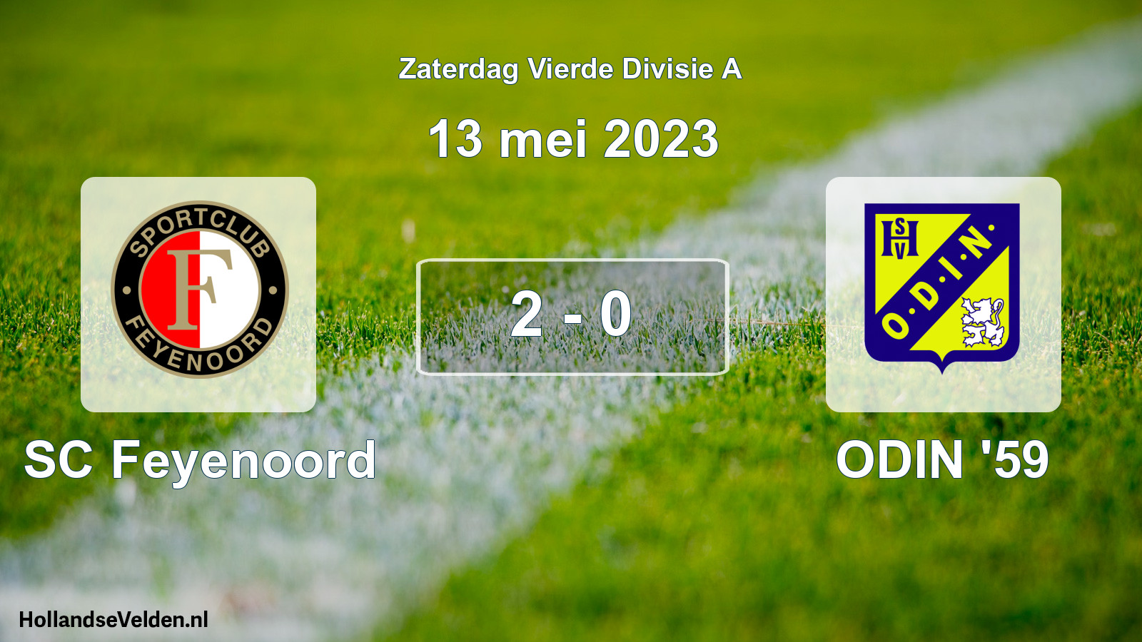 Gespeelde wedstrijd: SC Feyenoord - ODIN '59 2 - 0 (13 mei 2023)