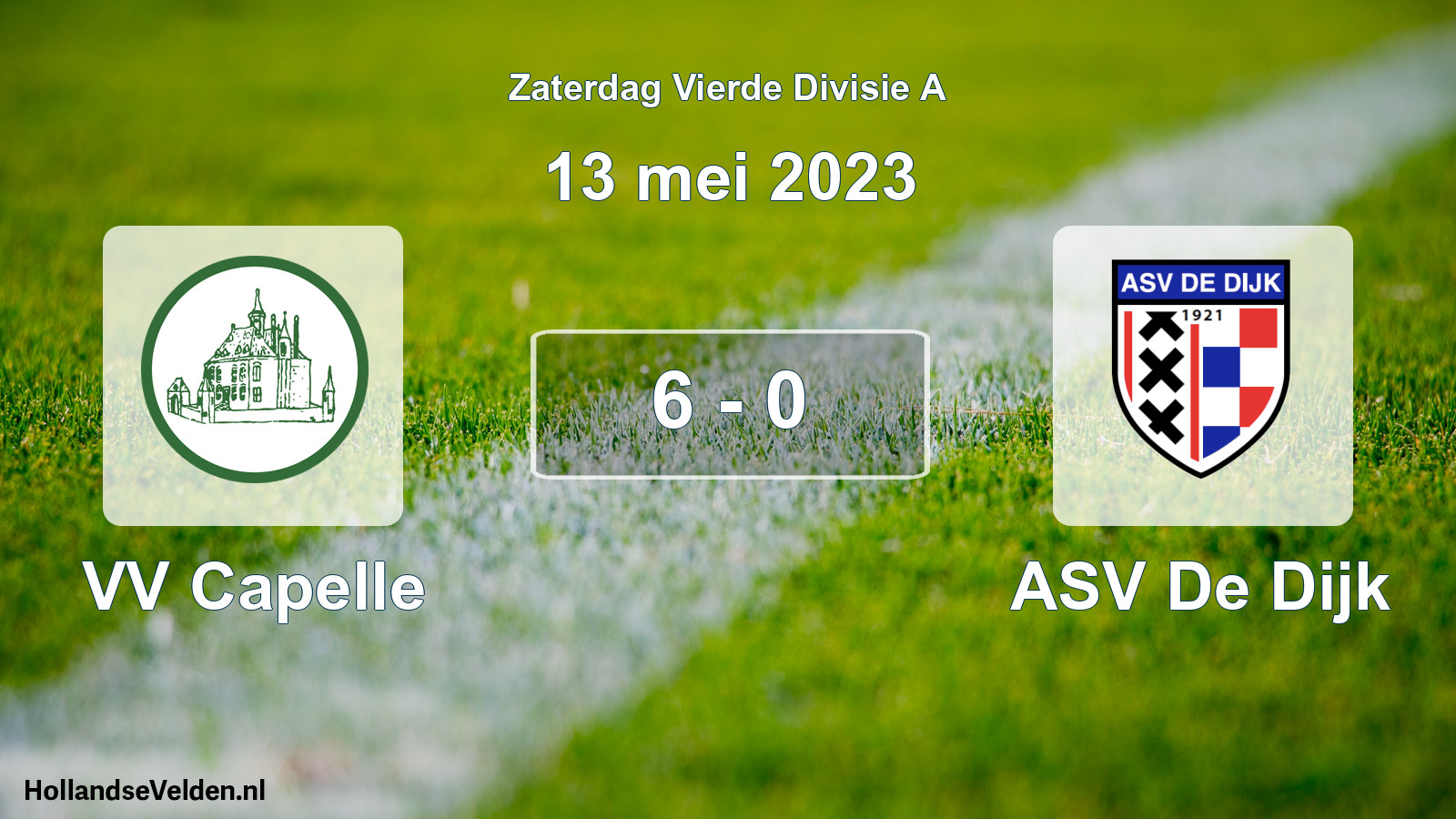 Gespeelde wedstrijd: VV Capelle - ASV De Dijk 6 - 0 (13 mei 2023)