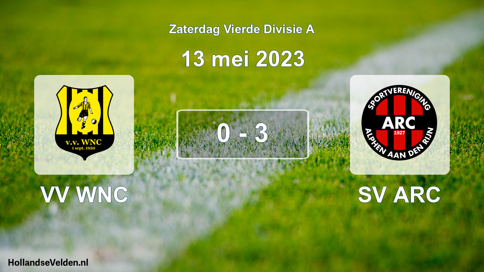 Gespeelde wedstrijd: VV WNC - SV ARC 0 - 3 (13 mei 2023)