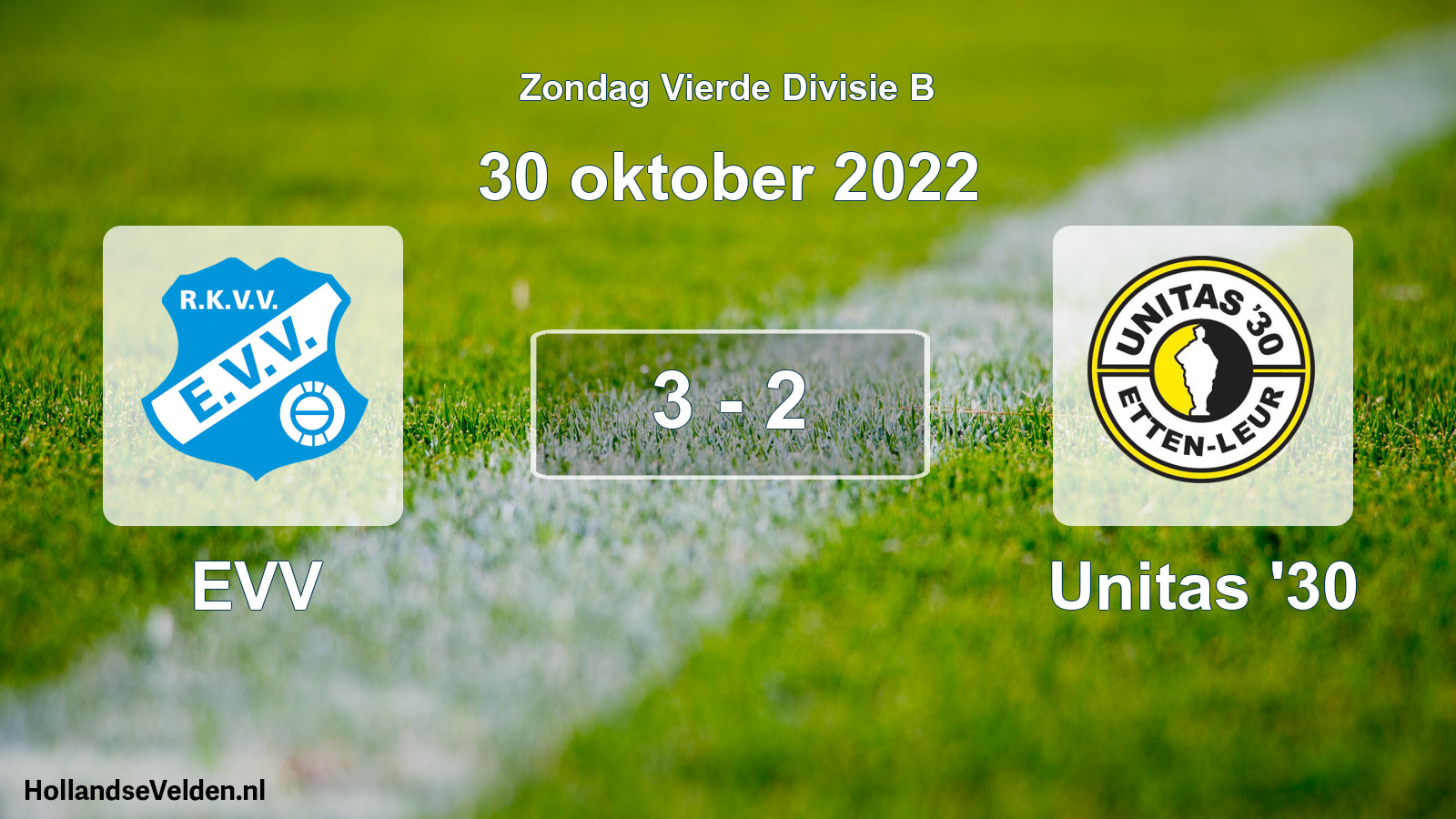 Gespeelde wedstrijd: EVV - Unitas '30 3 - 2 (30 oktober 2022)