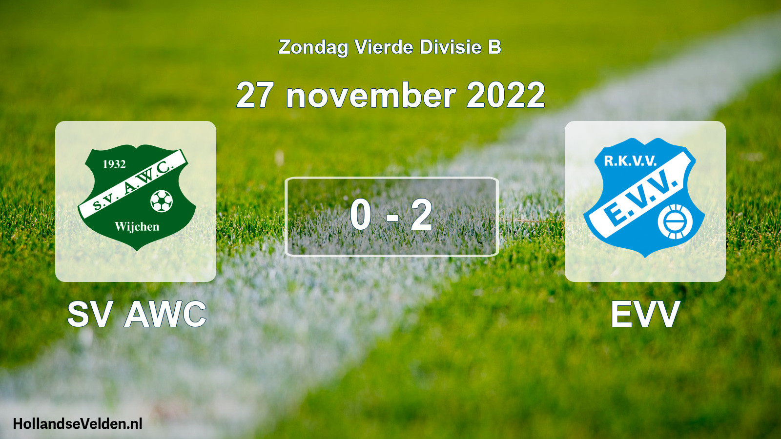 Gespeelde wedstrijd: SV AWC - EVV 0 - 2 (27 november 2022)
