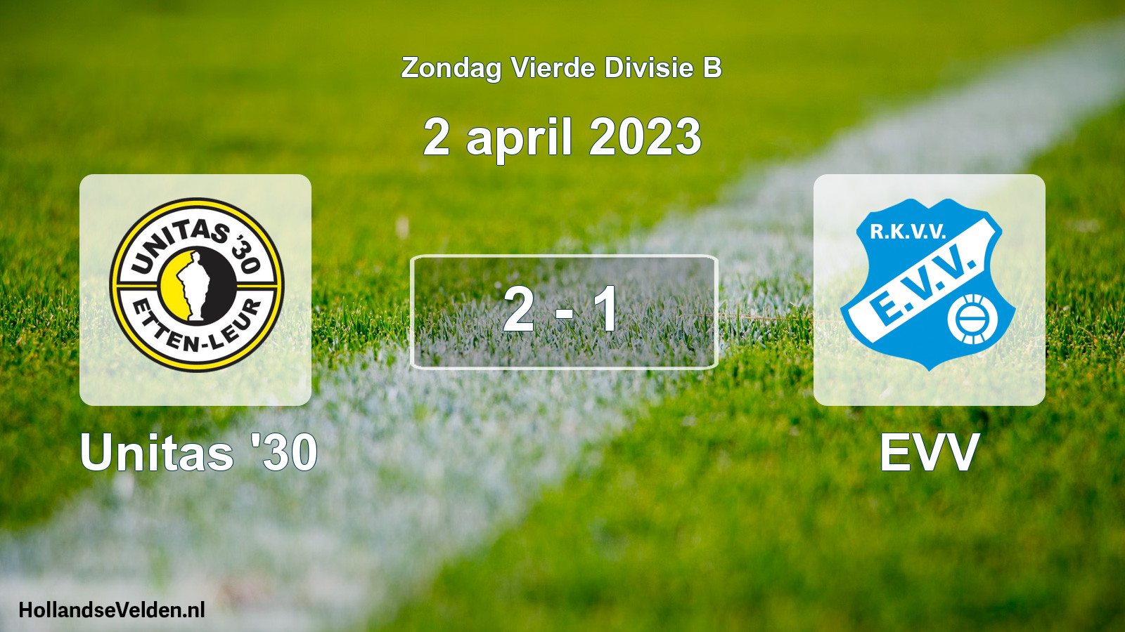 Gespeelde wedstrijd: Unitas '30 - EVV 2 - 1 (2 april 2023)
