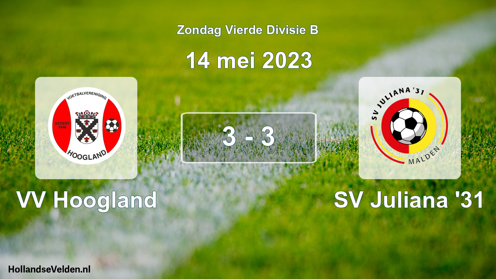 Gespeelde wedstrijd: VV Hoogland - SV Juliana '31 3 - 3 (14 mei 2023)