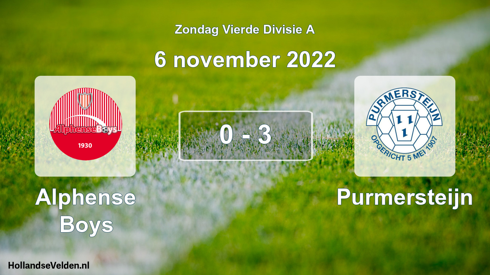 Gespeelde wedstrijd: Alphense Boys - Purmersteijn 0 - 3 (6 november 2022)