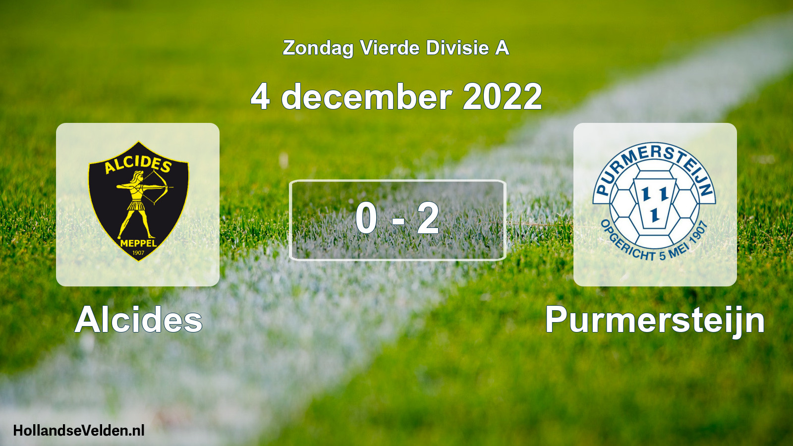 Gespeelde wedstrijd: Alcides - Purmersteijn 0 - 2 (4 december 2022)
