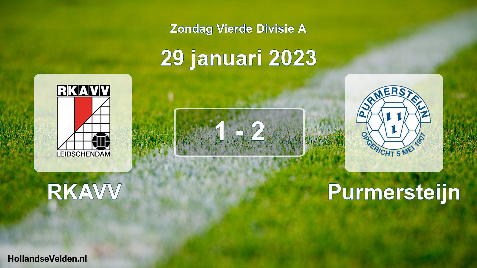 Gespeelde wedstrijd: RKAVV - Purmersteijn 1 - 2 (29 januari 2023)