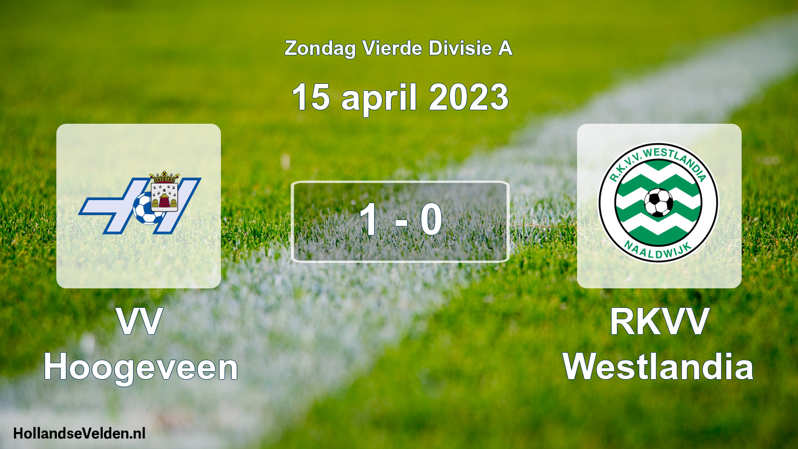 Gespeelde wedstrijd: VV Hoogeveen - RKVV Westlandia 1 - 0 (15 april 2023)